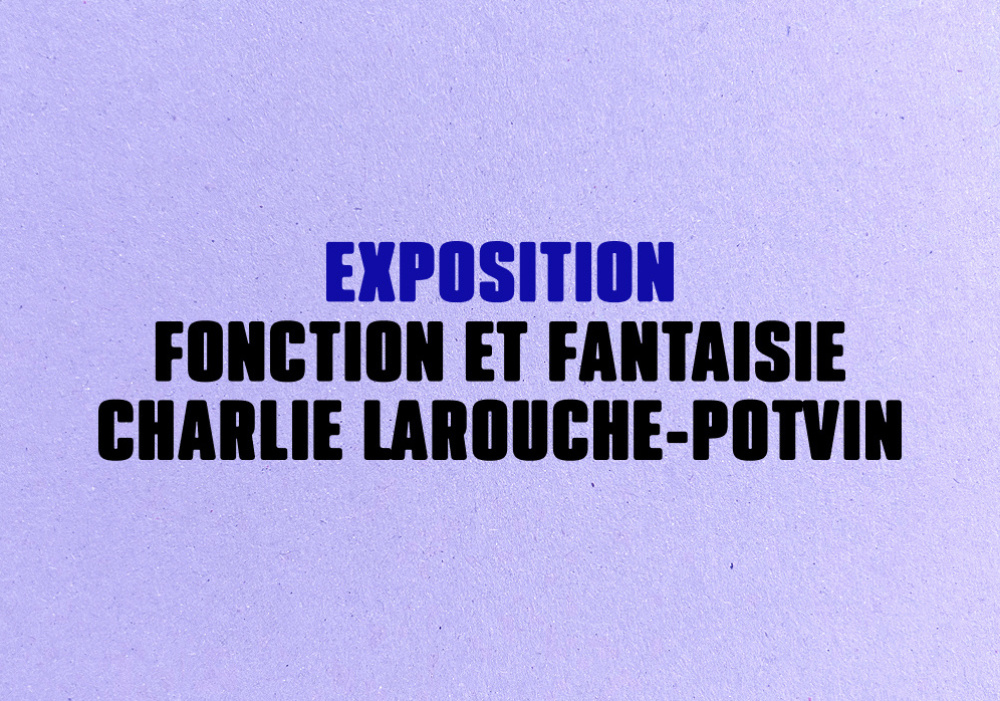 Exposition – Fonction et fantaisie par Charlie Larouche-Potvin